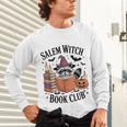 Salem WItch Book Club Halloween Raccoon Witch Reading Book Unisex Long Sleeve T-Shirt