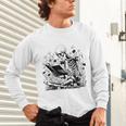 Skeleton Skull Halloween Book Reading Books Lover Teacher Unisex Long Sleeve T-Shirt