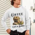 Sleeping Cat And Books With Coffee Lover Unisex Long Sleeve T-Shirt Sleeping Cat And Books With Coffee Lover Unisex Long Sleeve T-Shirt