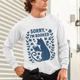 Sorry I'm Booked Cat Reading Book Boho Flowers Vintage Unisex Long Sleeve T-Shirt