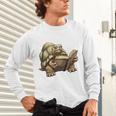 Sulcata Tortoise Reading A Book Unisex Long Sleeve T-Shirt Sulcata Tortoise Reading A Book Unisex Long Sleeve T-Shirt