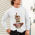 Woman And Books Stack Afro Girl Book Lover Unisex Long Sleeve T-Shirt Woman And Books Stack Afro Girl Book Lover Unisex Long Sleeve T-Shirt