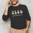 100 Days Of School Cute Goose Coffee Books Teacher Life Unisex Long Sleeve T-Shirt