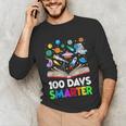 100th Day Of School Astronaut Books Space 100 Days Smarter Unisex Long Sleeve T-Shirt