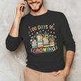 100th Day Of School Teacher Floral Books 100 Days Of Growing Unisex Long Sleeve T-Shirt