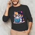 Adorable Book Lover Calico Cat With Reading Glasses Cute For Men Women Kids Unisex Long Sleeve T-Shirt Adorable Book Lover Calico Cat With Reading Glasses Cute For Men Women Kids Unisex Long Sleeve T-Shirt