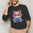 Adorable Book Lover Maine Coon Cat With Reading Glasses Cute Unisex Long Sleeve T-Shirt Adorable Book Lover Maine Coon Cat With Reading Glasses Cute Unisex Long Sleeve T-Shirt