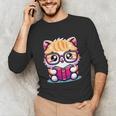 Adorable Book Lover Persian Cat With Reading Glasses Cute Unisex Long Sleeve T-Shirt Adorable Book Lover Persian Cat With Reading Glasses Cute Unisex Long Sleeve T-Shirt