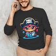 Adorable Book Lover Pirate With Reading Glasses Cute Unisex Long Sleeve T-Shirt Adorable Book Lover Pirate With Reading Glasses Cute Unisex Long Sleeve T-Shirt