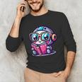 Adorable Book Lover Robot With Reading Glasses Cute Unisex Long Sleeve T-Shirt