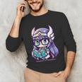 Adorable Book Lover Valkyrie With Reading Glasses Cute Unisex Long Sleeve T-Shirt