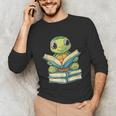 Adorable Turtle Reading Books Unisex Long Sleeve T-Shirt