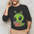 Alien Reading Book Believe In Yourself Kids Women Men Unisex Long Sleeve T-Shirt Alien Reading Book Believe In Yourself Kids Women Men Unisex Long Sleeve T-Shirt
