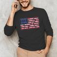 America US Flag Books Library Reading For Book Lover Reader Unisex Long Sleeve T-Shirt