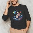 Astronaut Reading Book In Space Books Lover Bookworm Unisex Long Sleeve T-Shirt