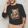 Bear Reading Book Glasses Library Zoo Teacher School Animal Unisex Long Sleeve T-Shirt