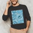 Blue Comic Book Blue Graphic Unisex Long Sleeve T-Shirt