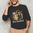 Boo-Kmarked Fall Pumpkin Books Halloween Teacher Teaching Unisex Long Sleeve T-Shirt
