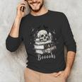 Boo Skeleton Skull Books Halloween Women School Teacher Kid Unisex Long Sleeve T-Shirt Boo Skeleton Skull Books Halloween Women School Teacher Kid Unisex Long Sleeve T-Shirt