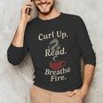 Book Dragon Fantasy Reader Cozy Reading Book Lover Dragon Unisex Long Sleeve T-Shirt