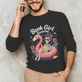 Book Girl Summer Skeleton Reading Books Lovers Beach Unisex Long Sleeve T-Shirt