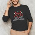 Book Heart Read Book Reading Librarian Men Women Kids Unisex Long Sleeve T-Shirt