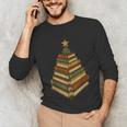 Book Lover Christmas Graphic For Librarians Unisex Long Sleeve T-Shirt