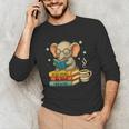 Book Lover Elephant Reading Books Library Read Books Be Kind Unisex Long Sleeve T-Shirt