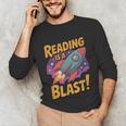 Book Lover Kids And Adults Reading Is a Blast Rocket Ship Unisex Long Sleeve T-Shirt
