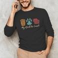 Book Lover Reader Coffee Dog Book My Needs Are Simple For Men Women Unisex Long Sleeve T-Shirt