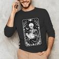 Book Lover The Reader Tarot Card Skeleton Reading Unisex Long Sleeve T-Shirt Book Lover The Reader Tarot Card Skeleton Reading Unisex Long Sleeve T-Shirt