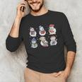 Book Lover Teacher Snowman Reading Books Christmas Winter Unisex Long Sleeve T-Shirt