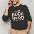 Book Nerd Retro Pixel Reading Librarian Aesthetic Unisex Long Sleeve T-Shirt