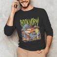 Graphic Book Worm Monster Horror Reading Book Lover Unisex Long Sleeve T-Shirt