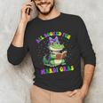 All Booked For Mardi Gras Crocodile Reading Book Teacher Unisex Long Sleeve T-Shirt