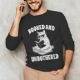 Booked And Unbothered Cat Reading Book Lovers Unisex Long Sleeve T-Shirt Booked And Unbothered Cat Reading Book Lovers Unisex Long Sleeve T-Shirt