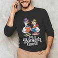 Bookish Goose Cute Geese With Hats Reading Books Unisex Long Sleeve T-Shirt Bookish Goose Cute Geese With Hats Reading Books Unisex Long Sleeve T-Shirt