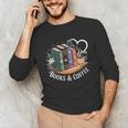 Books And Coffee Book Lover Bookish Green Book Theme Reading Unisex Long Sleeve T-Shirt Books And Coffee Book Lover Bookish Green Book Theme Reading Unisex Long Sleeve T-Shirt