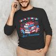 Books Fireworks And Freedom Independence Day Book Lover Unisex Long Sleeve T-Shirt