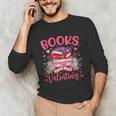 Books Are My Valentine Coquette Bow Book Flower Girl Women Unisex Long Sleeve T-Shirt