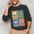 Books Yarn Coffee Repeat Crocheting Unisex Long Sleeve T-Shirt Books Yarn Coffee Repeat Crocheting Unisex Long Sleeve T-Shirt