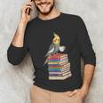 Bookworm Cockatiel Bird Reading Books Drinking Coffee Lover Unisex Long Sleeve T-Shirt Bookworm Cockatiel Bird Reading Books Drinking Coffee Lover Unisex Long Sleeve T-Shirt