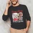 Born To Read Forced To Work Santa Christmas Book Lover Retro Unisex Long Sleeve T-Shirt