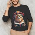 Capybara Bookworm Rodent Reading a Book Unisex Long Sleeve T-Shirt