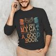 Cat & Book Art For Men Women Cat Librarian Novel Book Lover Unisex Long Sleeve T-Shirt Cat & Book Art For Men Women Cat Librarian Novel Book Lover Unisex Long Sleeve T-Shirt