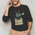 Cat Reading Book Unisex Long Sleeve T-Shirt