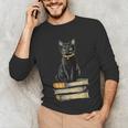 Cat Sitting On Books Unisex Long Sleeve T-Shirt