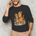 Cats Reading Books Christmas Tree Unisex Long Sleeve T-Shirt