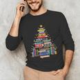 Christmas Tree Made Of Books Librarian Reader Holiday Unisex Long Sleeve T-Shirt Christmas Tree Made Of Books Librarian Reader Holiday Unisex Long Sleeve T-Shirt