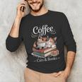 Coffee Cats And Books Cozy Calico Reader Love Cute Cat Unisex Long Sleeve T-Shirt Coffee Cats And Books Cozy Calico Reader Love Cute Cat Unisex Long Sleeve T-Shirt